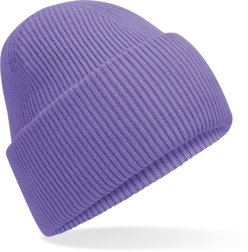 Levně Pletená čepice s manžetou "Recycled" - violet