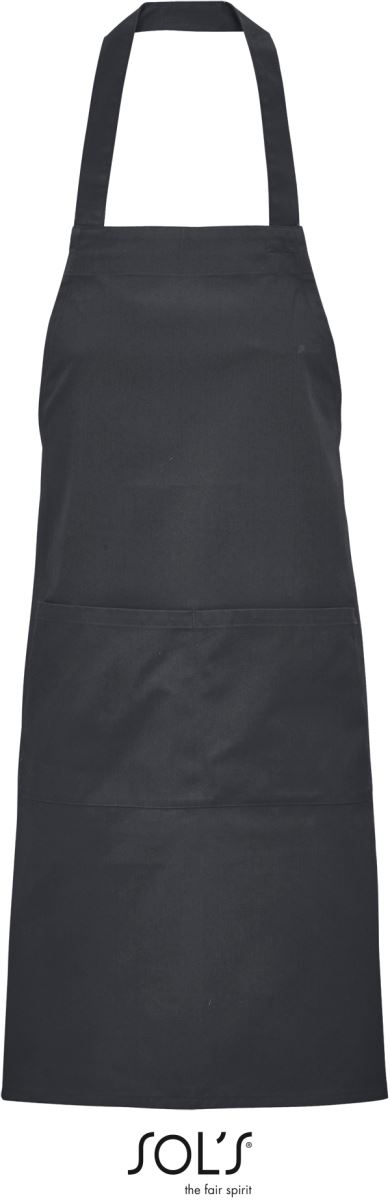 Levně Bio zástěra s laclem - dark grey