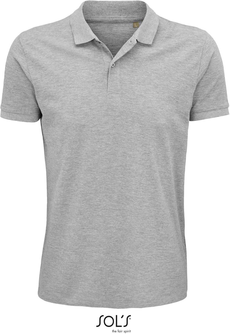 Levně Pánské piqué polo z bio bavlny - grey melange
