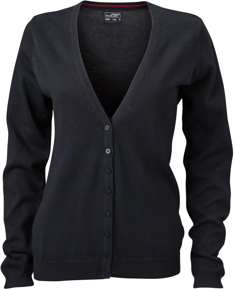 Dámský pletený cardigan s výstřihem do V - black