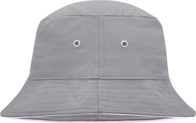 Levně Rybářský klobouk s lemem - light grey/light pink