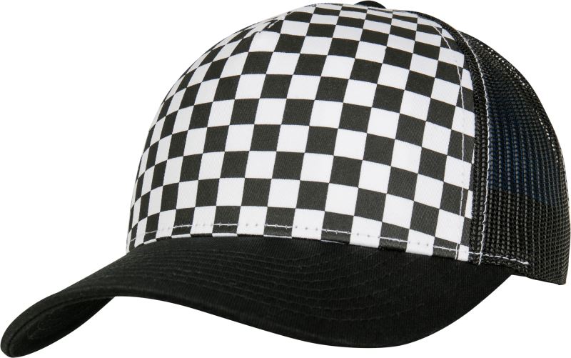 Levně 5 panelová Trucker kšiltovka "Checkerboard" - black/white