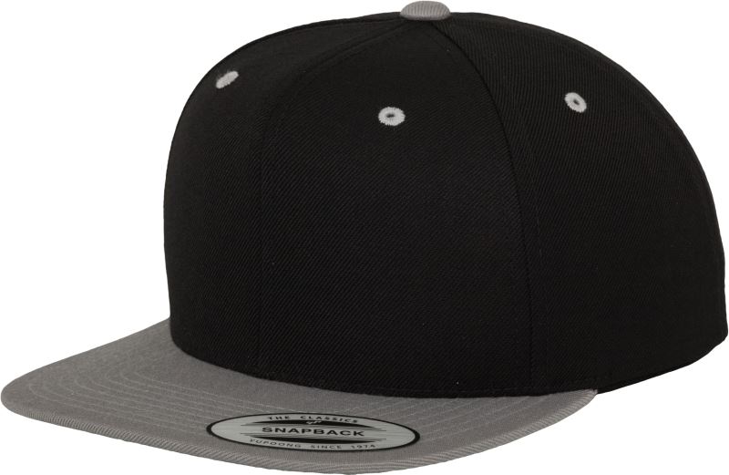 Levně 6 panelová Snapback kšiltovka - black/silver