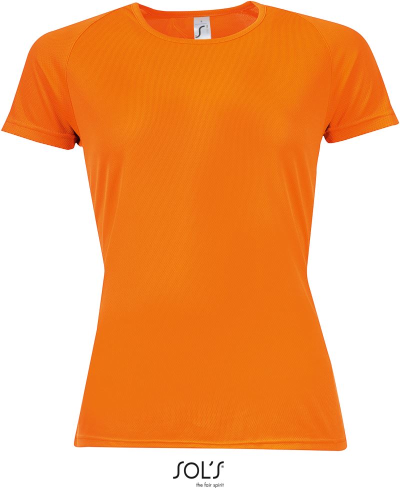 Levně Dámské raglánové sportovní tričko - neon orange