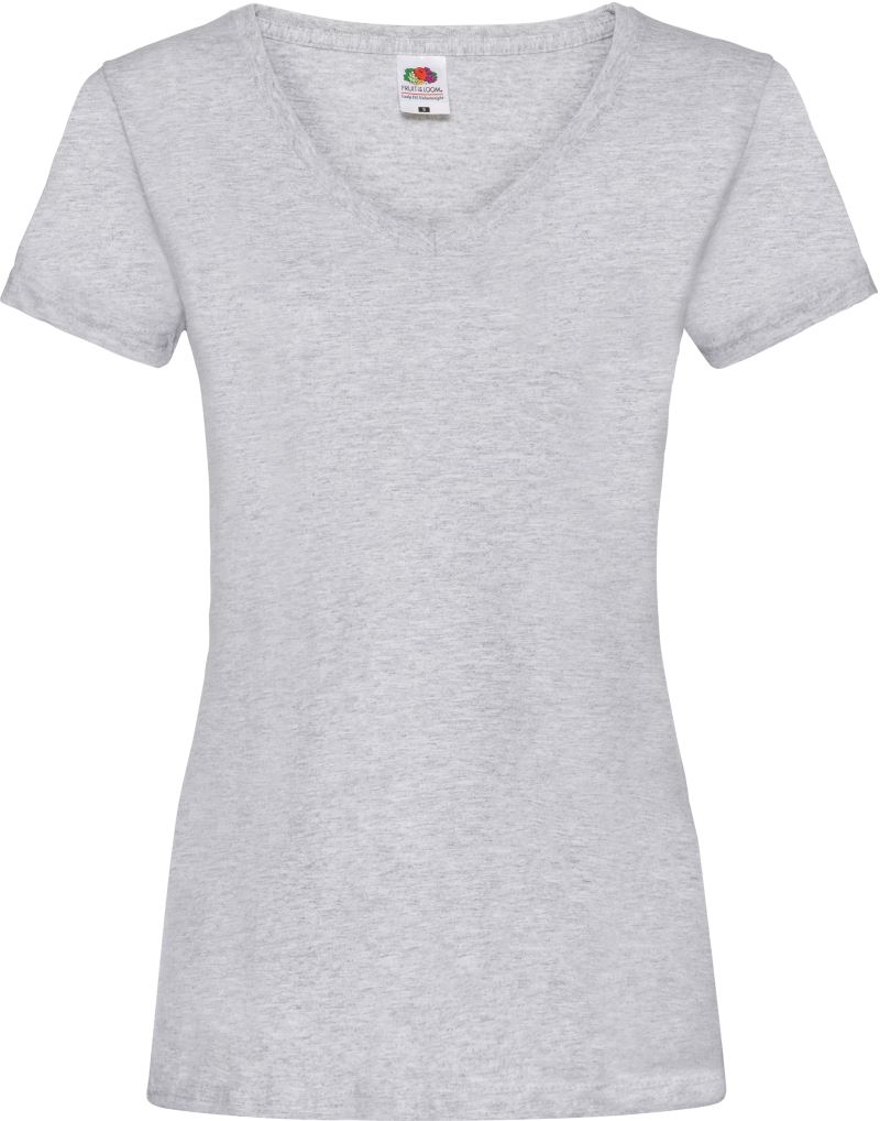 Levně Dámské tričko s výstřihem do V - heather grey