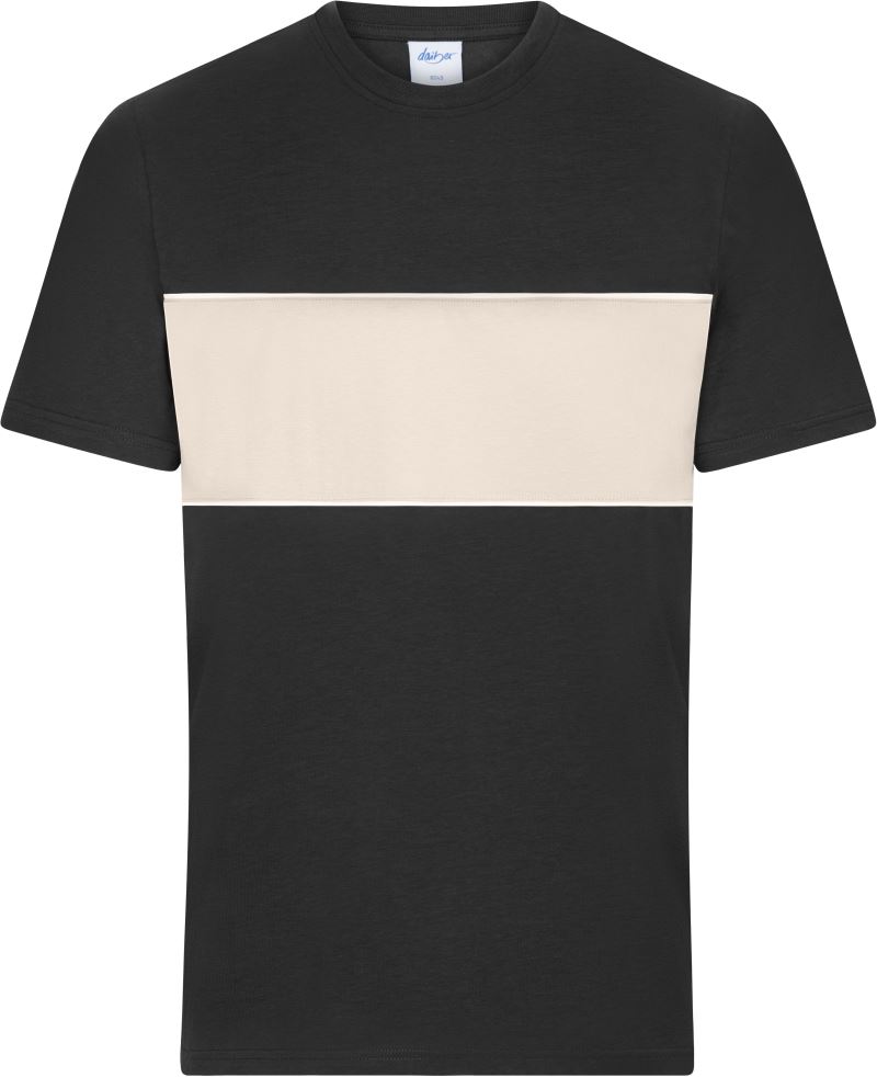 Levně Tričko z bio bavlny "Colour-Block" - black/sandstone