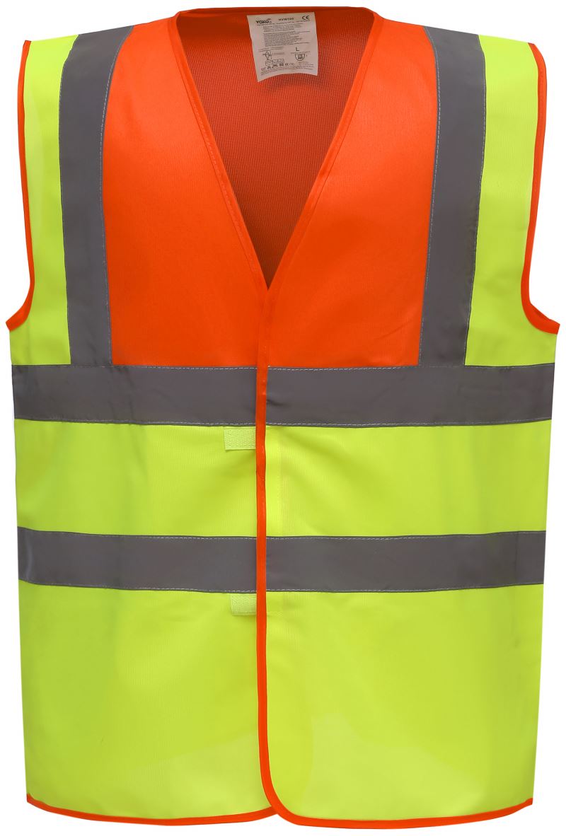 Levně Hi-Vis bezpečnostní vesta - hi vis orange/hi vis yellow