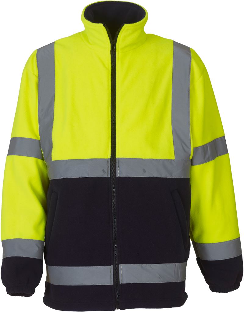 Levně Hi-Vis Fleecová Bunda - hi vis yellow/navy
