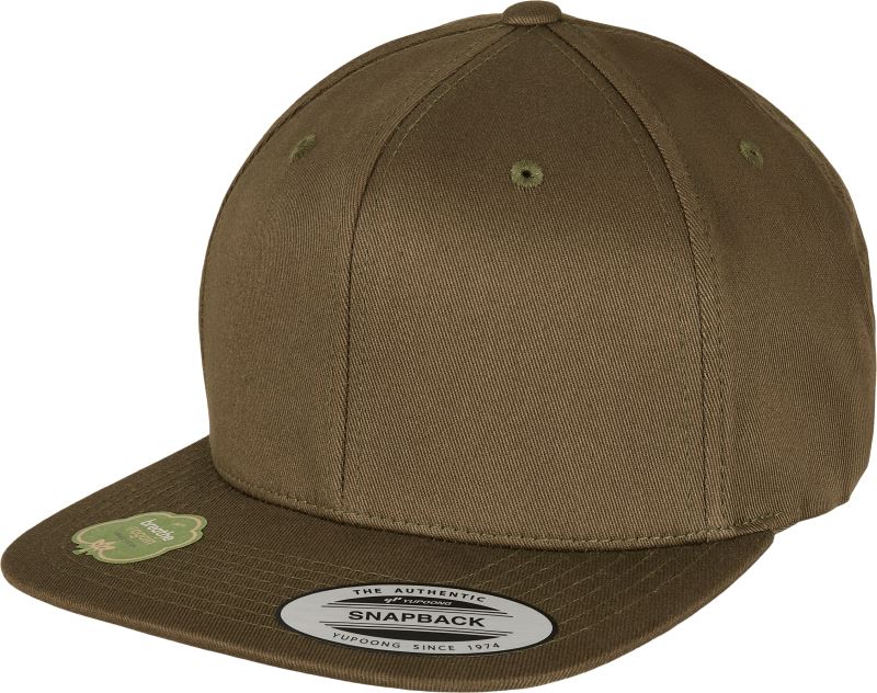 Levně 6 panelová Snapback bio kšiltovka - burnt olive