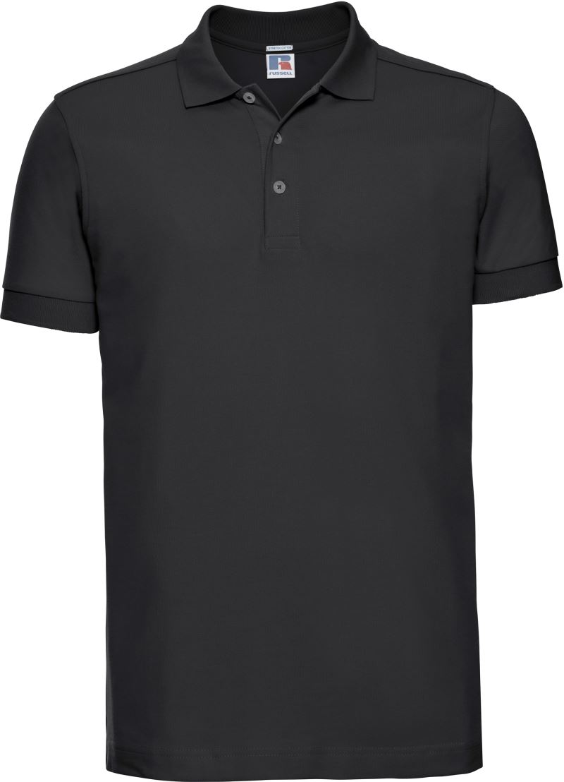 Pánské elastické piqué polo - black