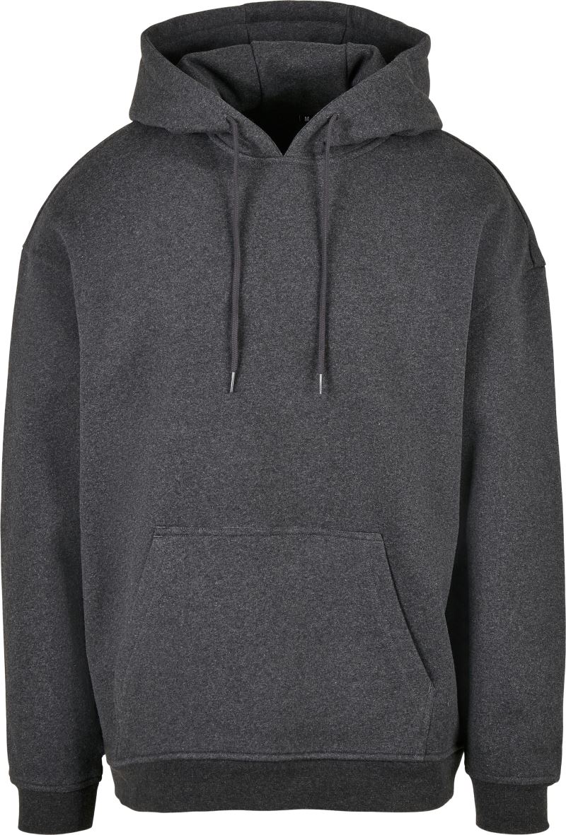 Levně Oversize mikina s kapucí z těžké bavlny - charcoal