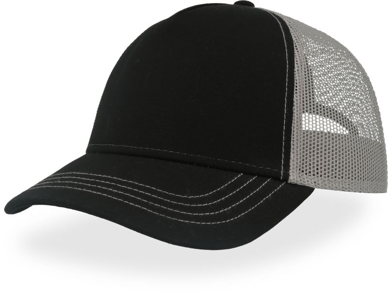 Levně 5 panelová Trucker kšiltovka - black/grey