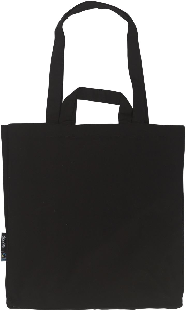 Fairtrade keprová taška z bio bavlny - black