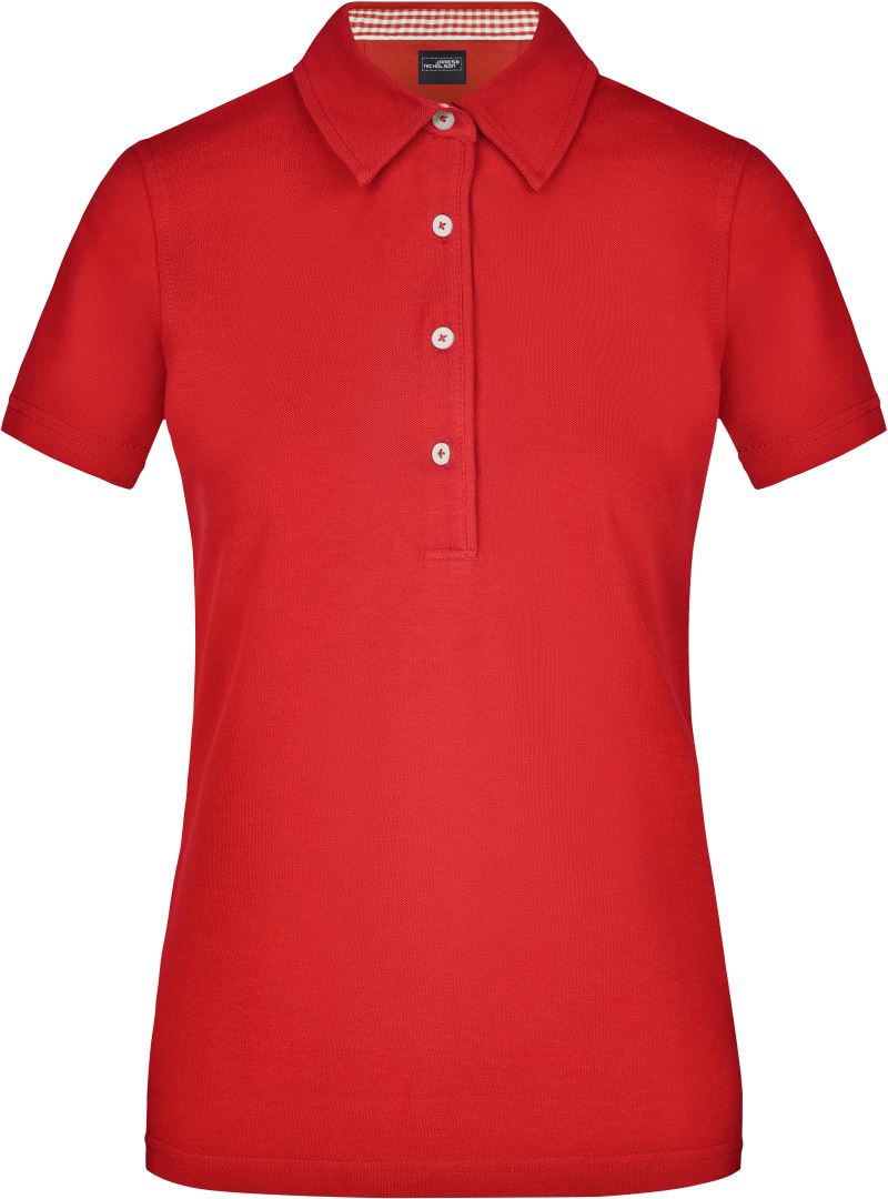 Levně Dámské piqué polo "Plain" - red/red white