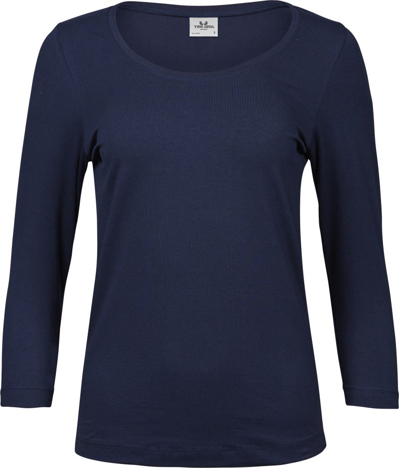 Levně Dámské elastické tričko s 3/4 rukávem - navy