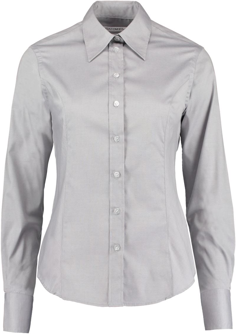 Levně Halenka Oxford s dlouhým rukávem - silver grey