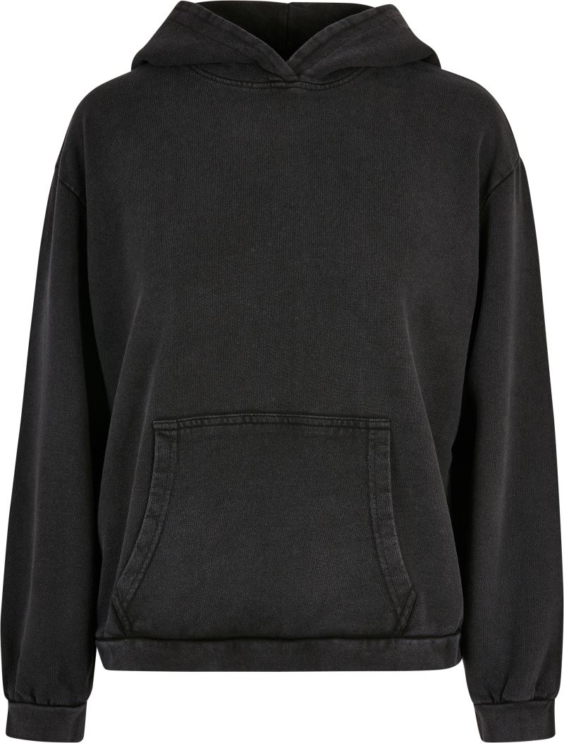 Levně Dámská mikina s kapucí "Acid Wash" - black