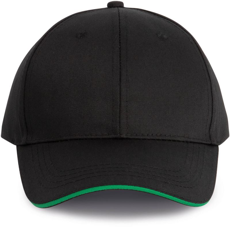 Levně 6 panelová kšiltovka - black/kelly green
