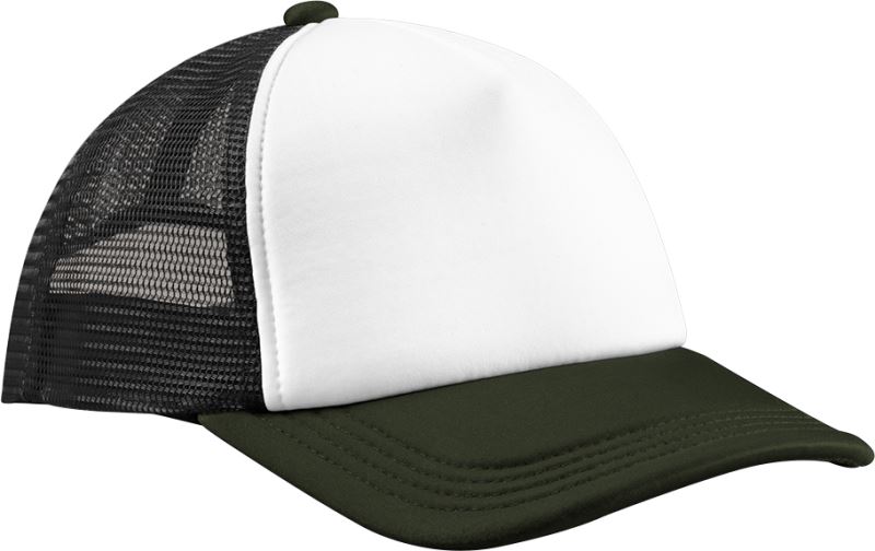 Levně 5 panelová Retro Trucker kšiltovka - black/dark olive