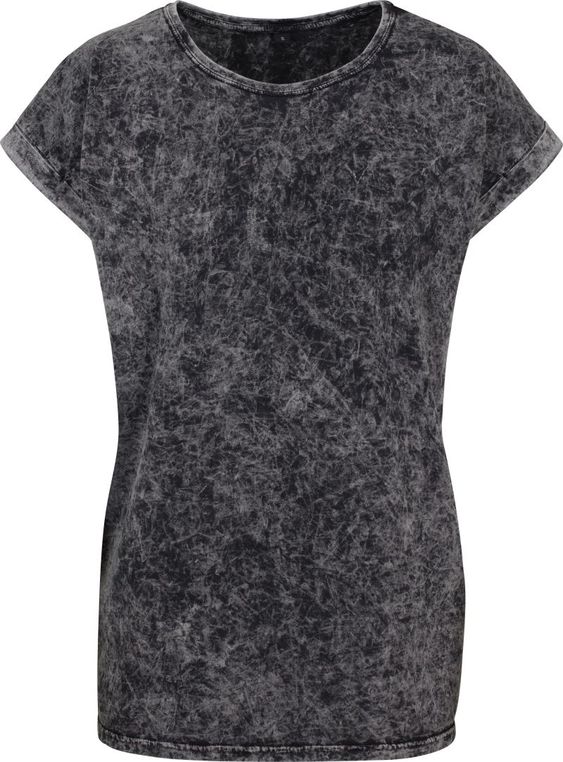 Levně Dámské tričko "Acid Wash" - dark grey/white
