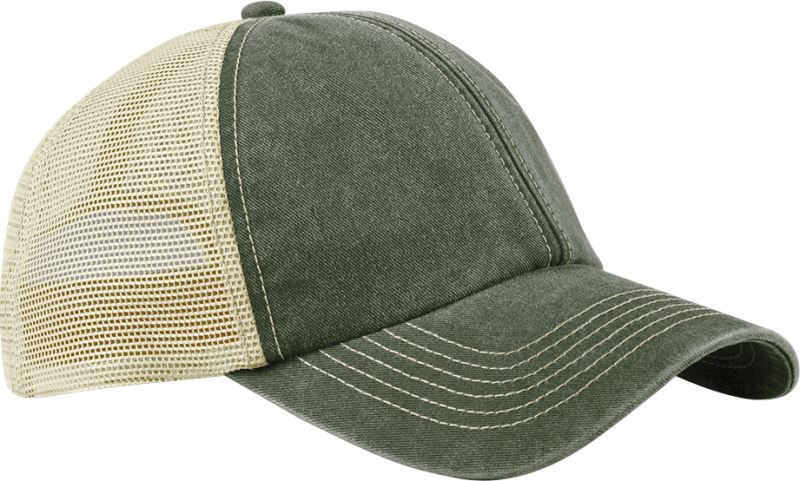 Levně 6 panelová kšiltovka Vintage Trucker - vintage olive/stone
