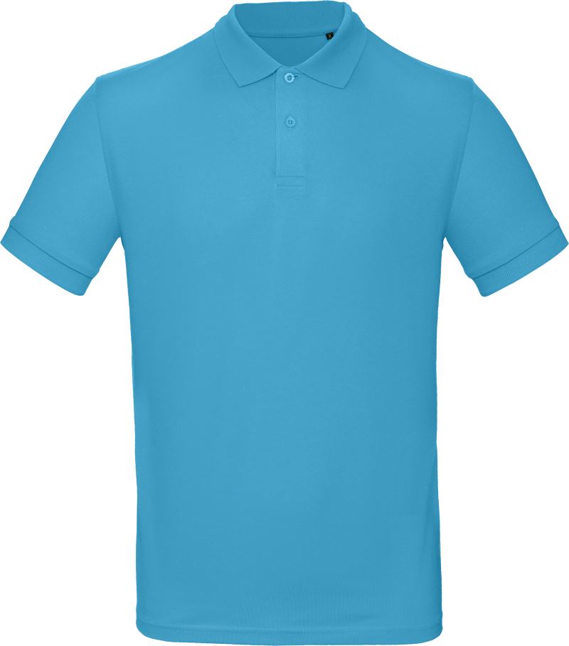 Levně Pánské piqué polo z bio bavlny - very turquoise