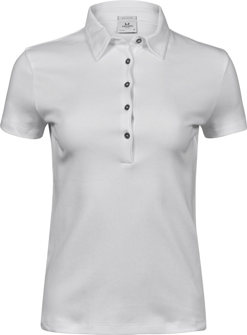 Levně Dámské polo z pima bavlny - white