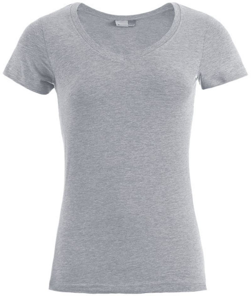 Levně Dámské tričko Slim Fit s výstřihem do V - sports grey