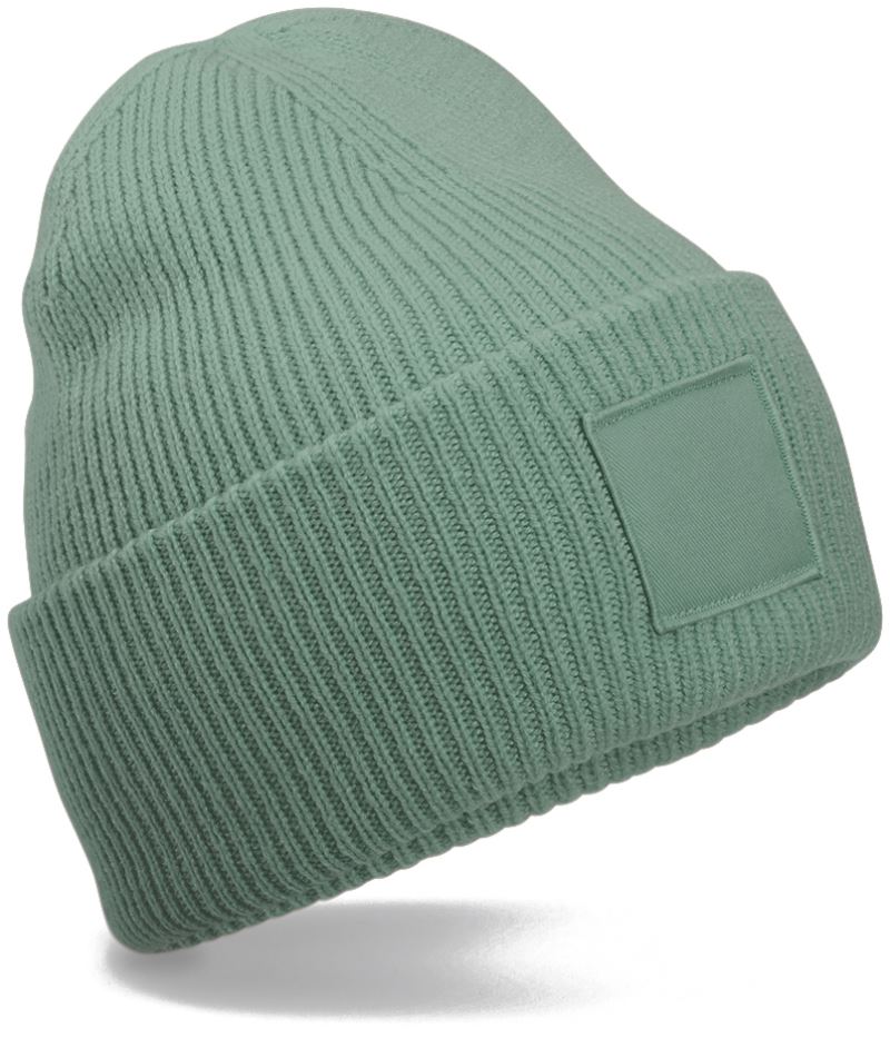 Levně Pletená čepice Patch "Tonal" - dusty green