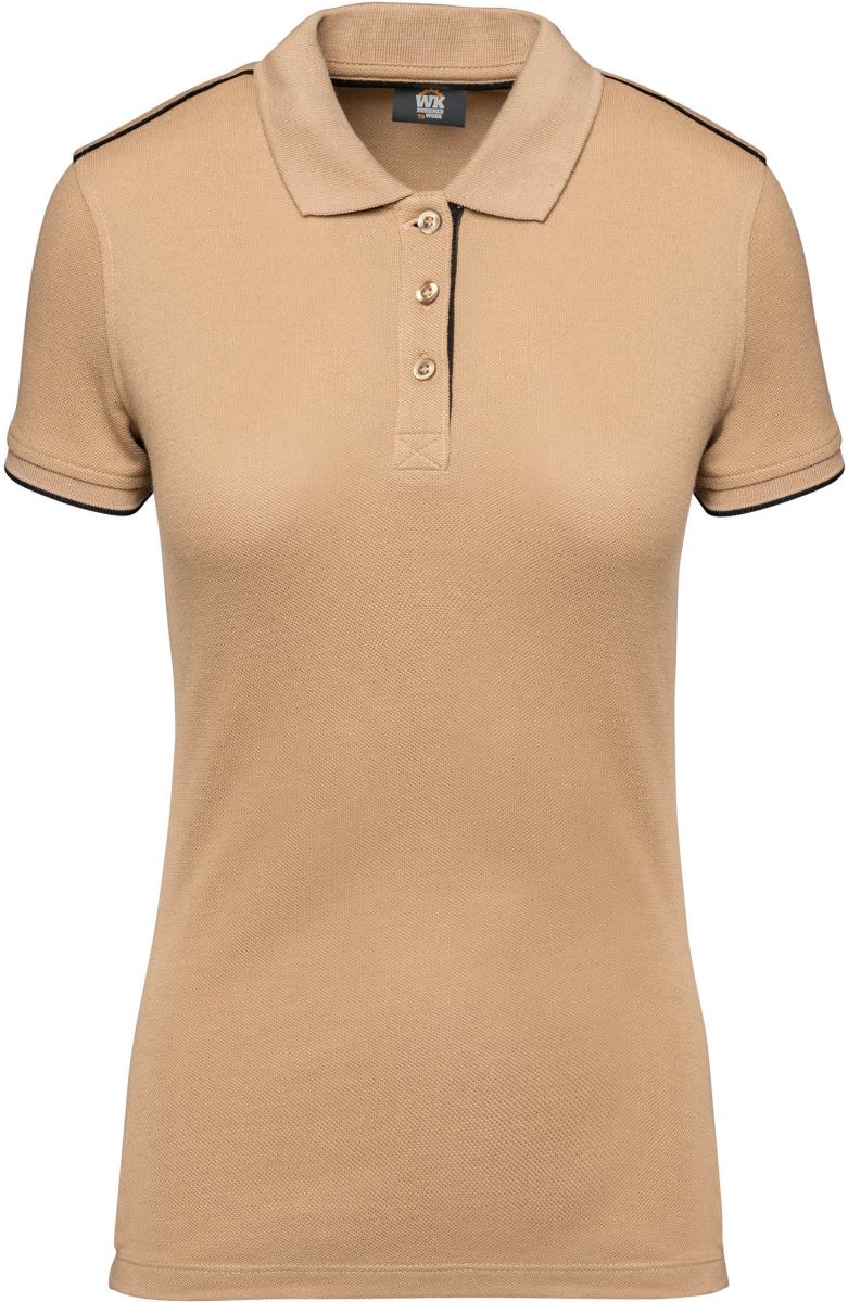 Levně Dámské pracovní piqué polo "Day-to-Day" - camel/black