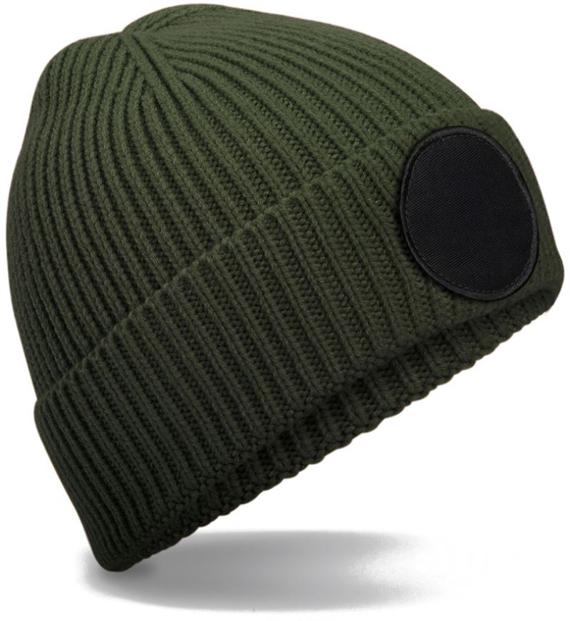 Levně Čepice s kruhovou nášivkou - olive green/black