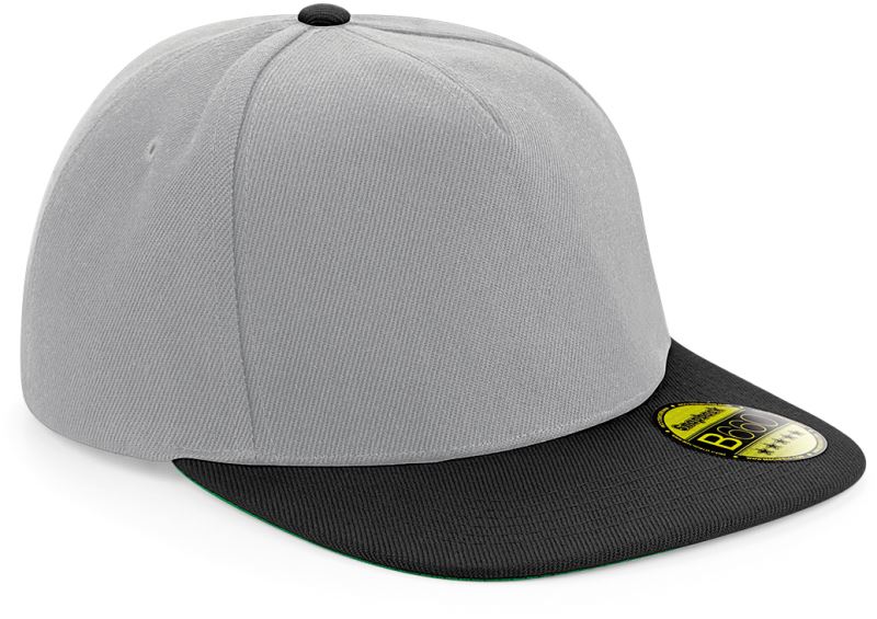 Levně 5 panelová kšiltovka s rovným kšiltem - grey/black