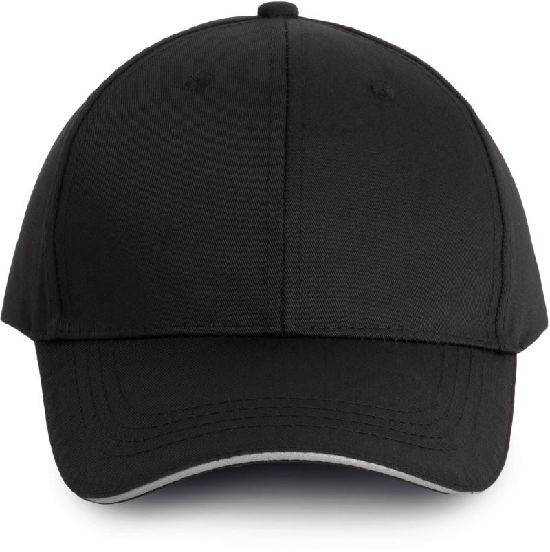 Levně 6 panelová kšiltovka - black/silver