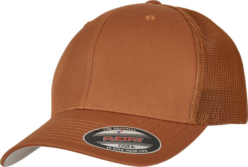 Levně 6 panelová Trucker kšiltovka "Mesh" - caramel
