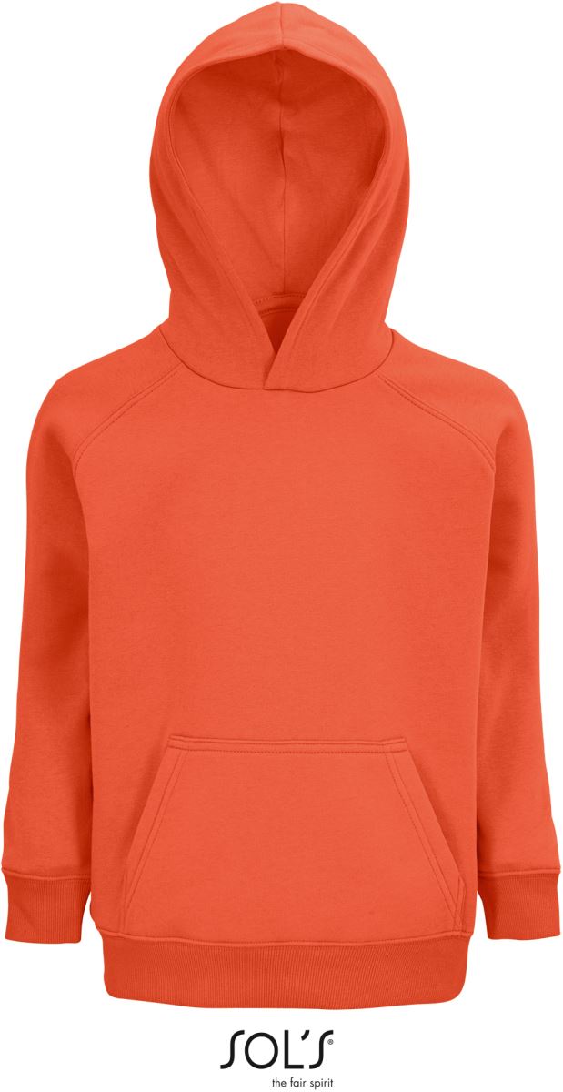 Levně Dětská raglánová mikina s kapucí z bio bavlny - burnt orange