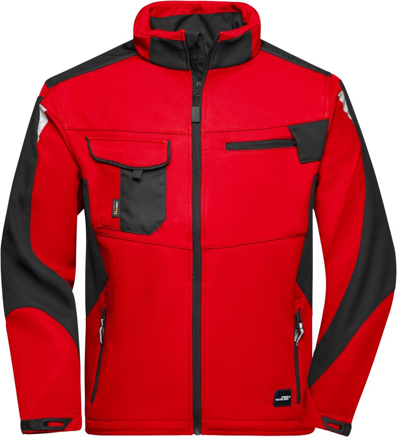 Levně Pracovní letní softshellová bunda - Strong - red/black