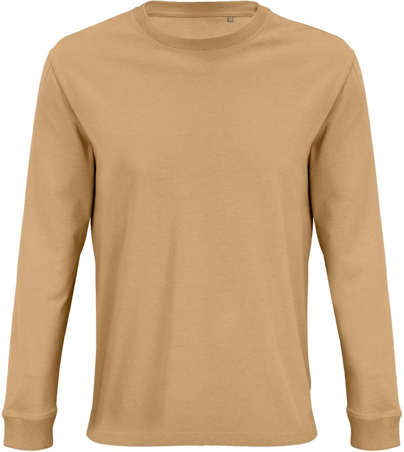 Levně Tričko s dlouhým rukávem z bio bavlny - dark beige