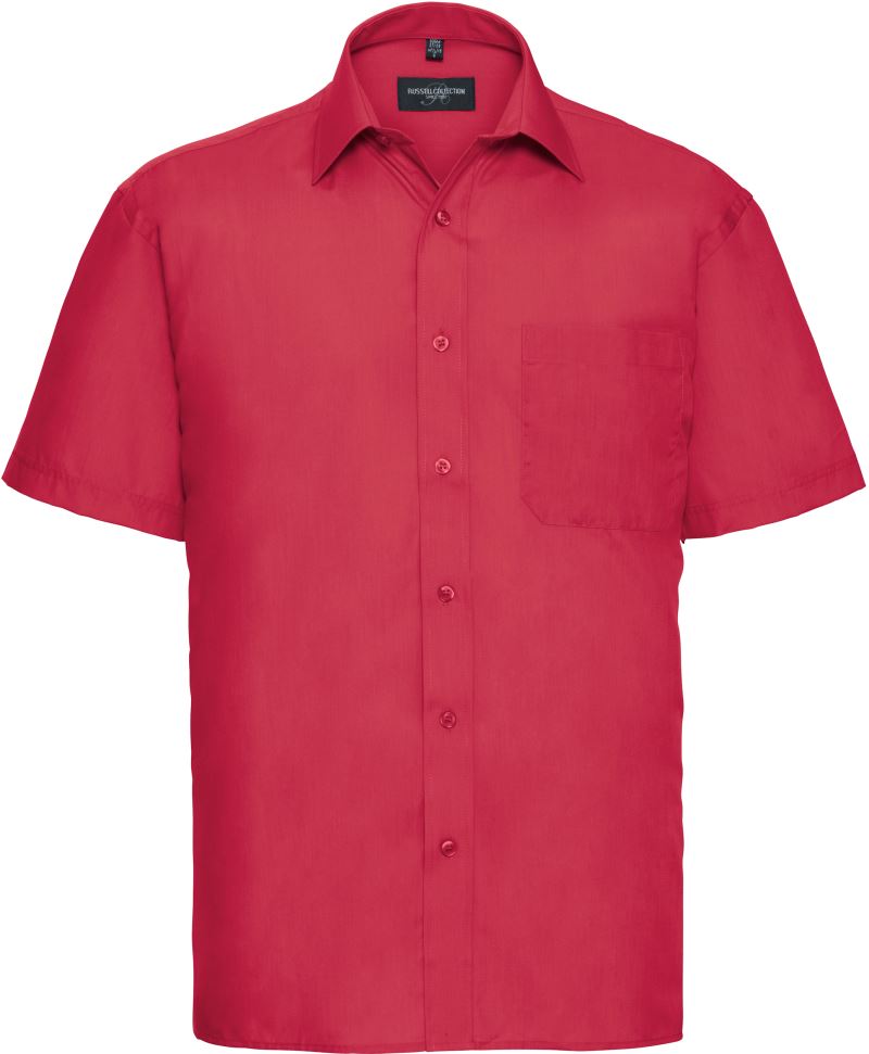Levně Popelínová košile s krátkým rukávem - classic red