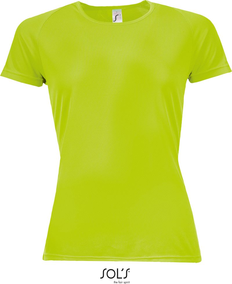 Levně Dámské raglánové sportovní tričko - neon green
