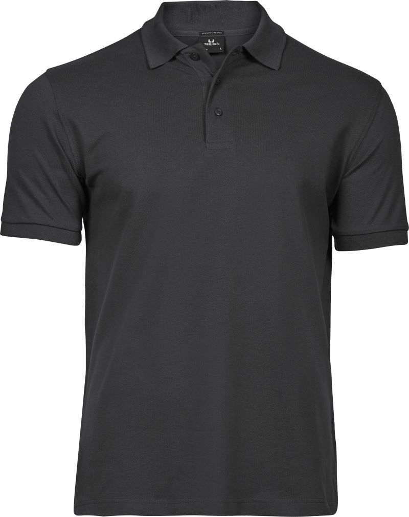Levně Pánské luxusní strečové piqué polo z těžké bavlny - dark grey