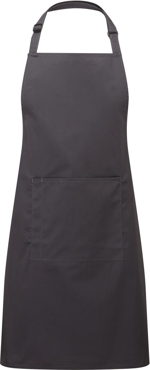Levně Zástěra s laclem a kapsou na břiše "Colours" - charcoal