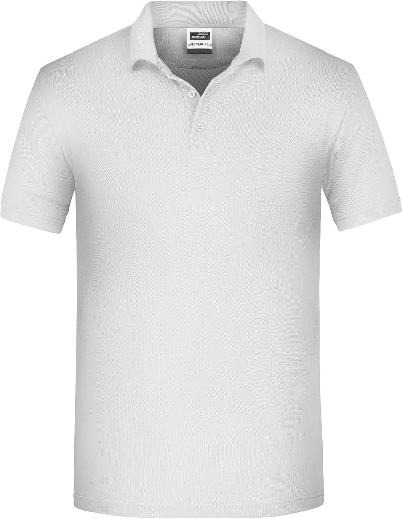 Levně Pánské pracovní bio piqué polo - white