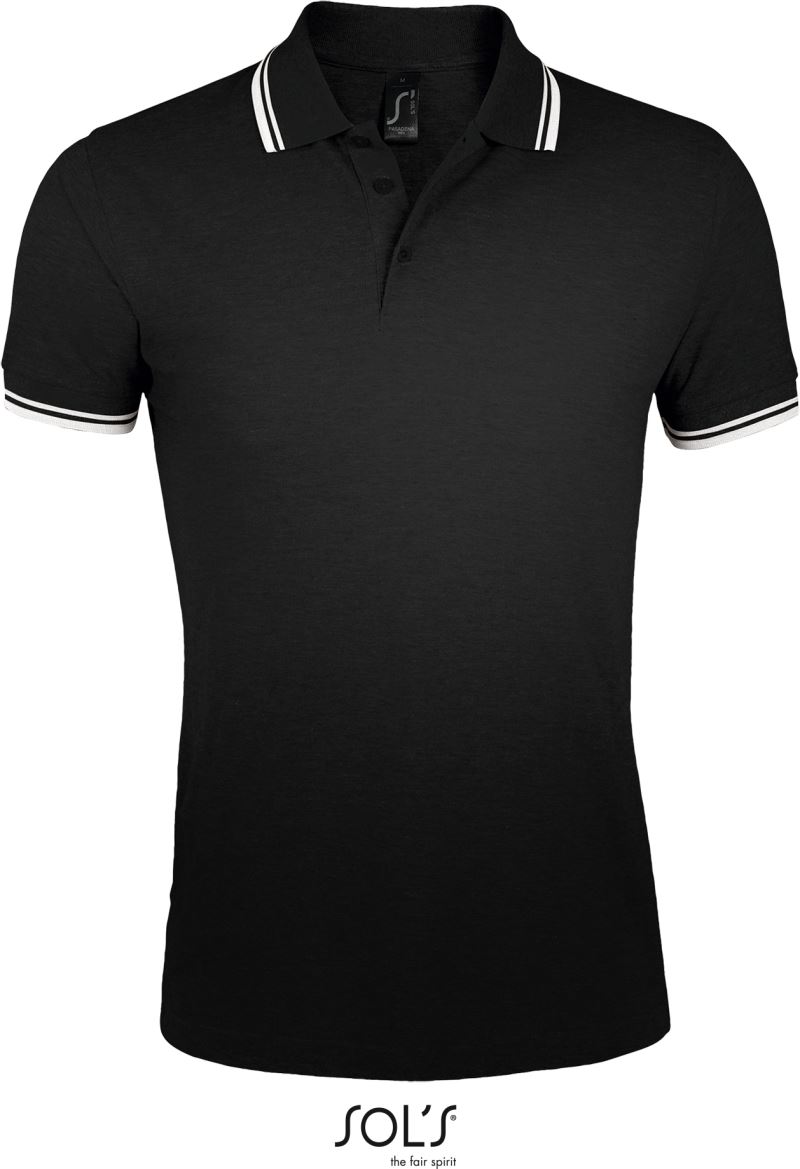 Levně Pánské piqué polo - black/white