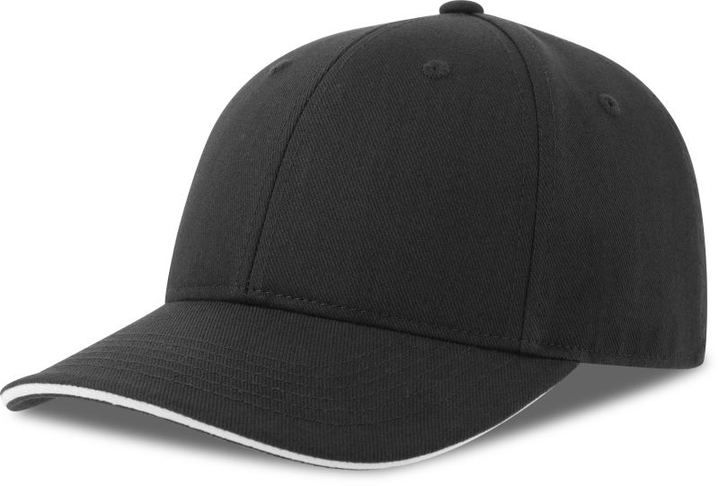 6 panelová baseballová kšiltovka - black/white