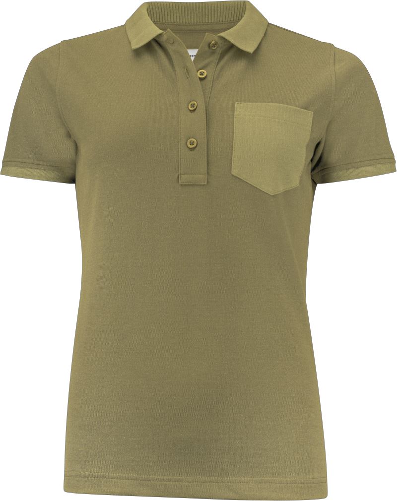 Levně Dámské piqué polo z těžké bavlny "Two-Tone" - moss green