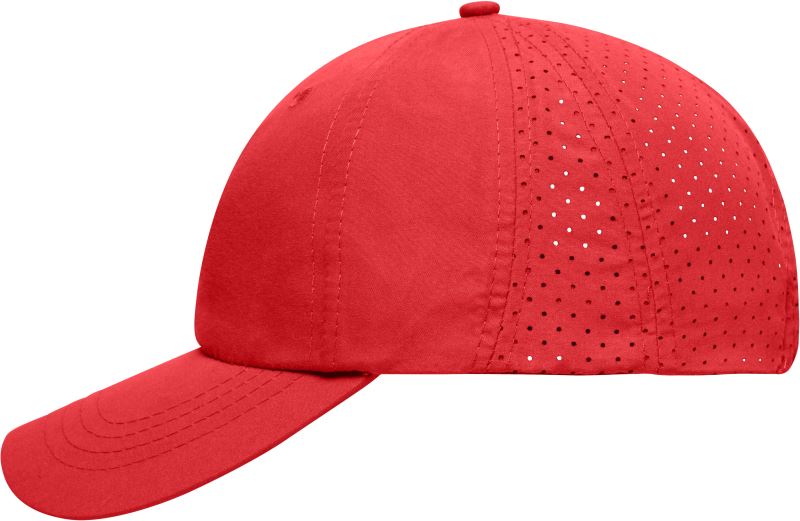 Levně 8 panelová kšiltovka s laserem řezanou zadní částí - red