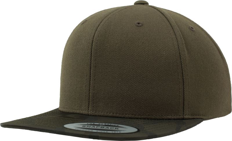 Levně 6 panelová Snapback kšiltovka "Camo" - olive camo