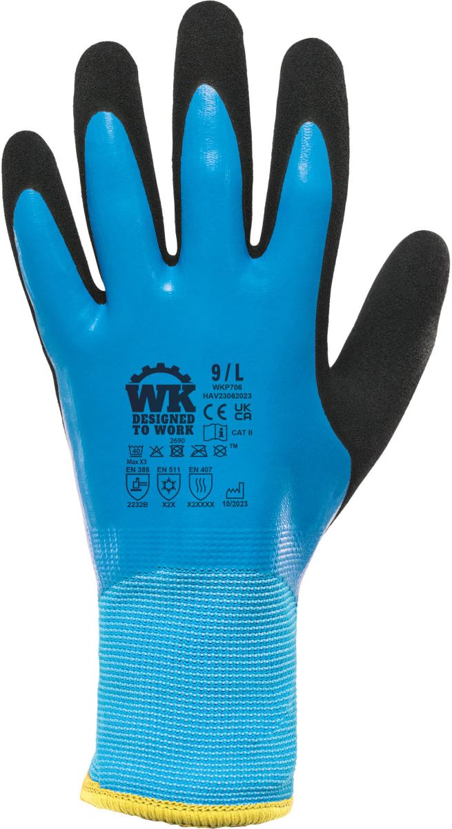 Levně Pracovní rukavice chránící před zimou - aqua blue
