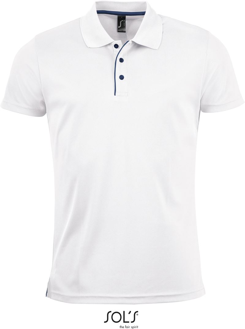 Pánské piqué sportovní polo - white