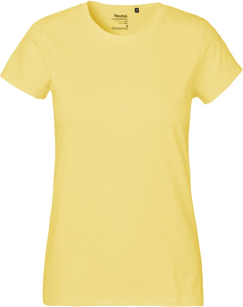 Levně Dámské tričko z těžké bio bavlny - dusty yellow